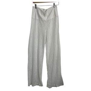 Xhilaration Women's Stretch Waist Lace Cover Up Pants White Large